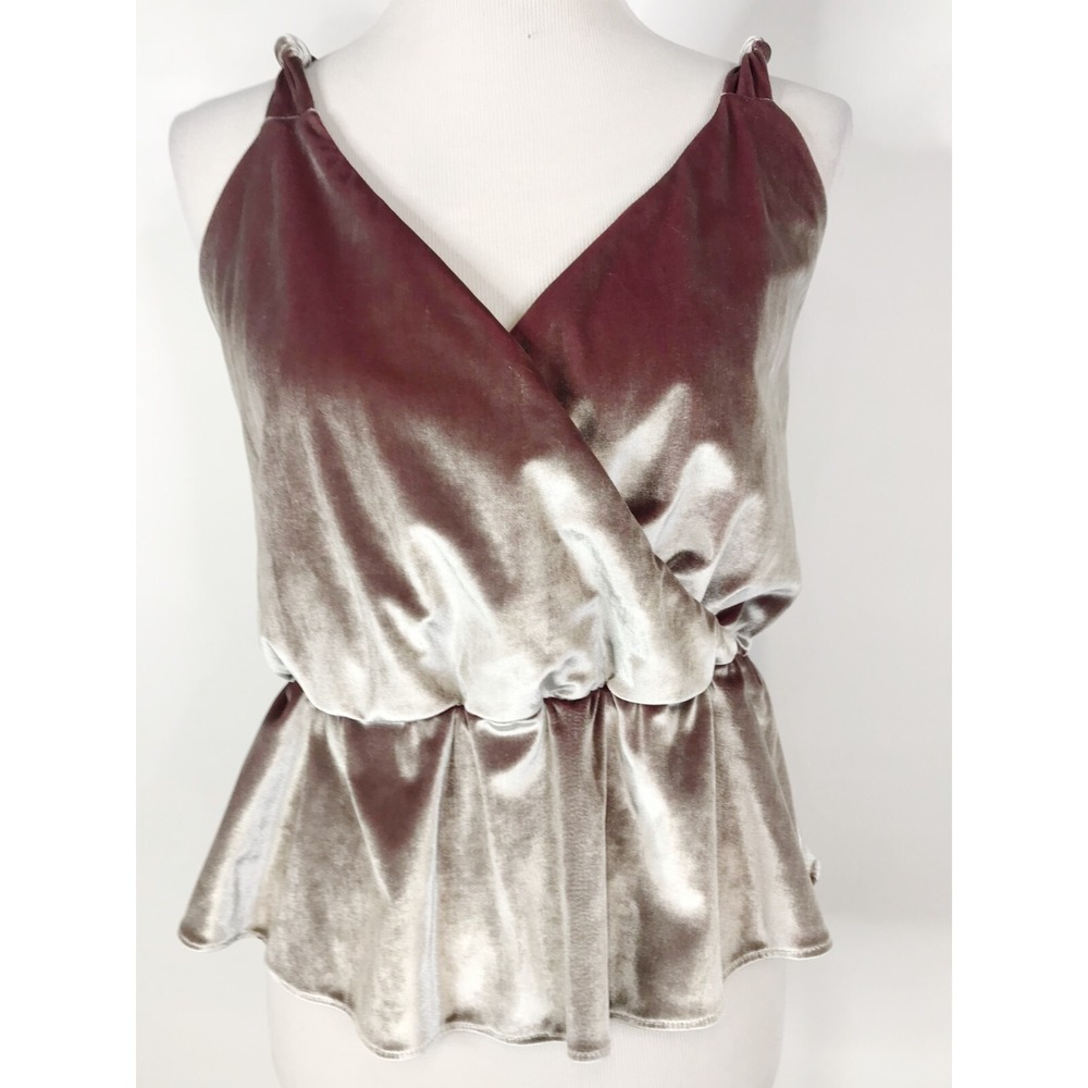 Kendall And Kylie Top Women Small Pink Purple Crushed Velvet Babydoll Tank Fairy